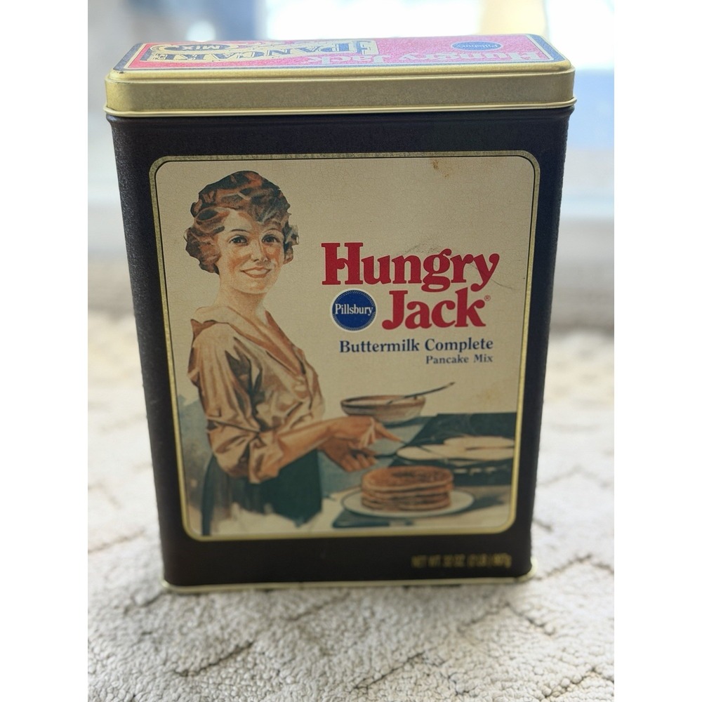 Vintage Empty Tin Pillsbury Hungry Jack Buttermilk Pancake Mix Richard Ferrell